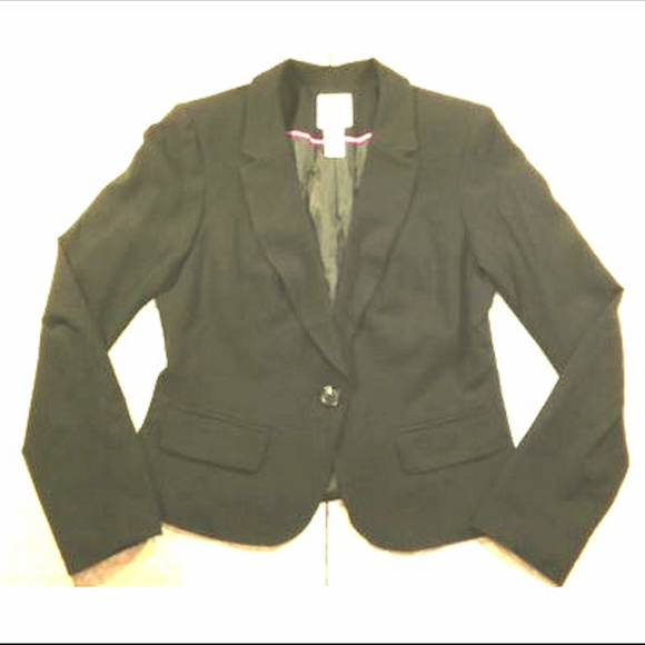 Candie's ~ Cute Black Blazer Jacket with 1 Button - Picture 1 of 7
